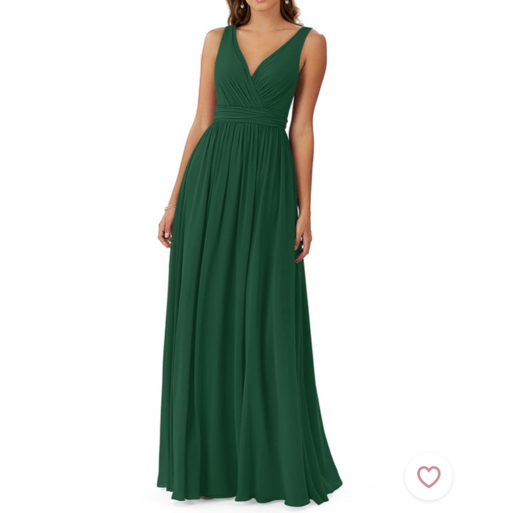 Azazie Kora dark green bridesmaid dress XS